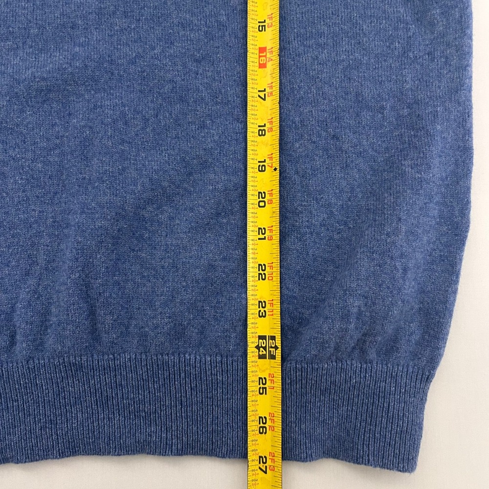 LL Bean Sweater Vest Mens Medium Blue 100% Lambswool V-Neck Grandpa Core Preppy - Picture 5 of 5